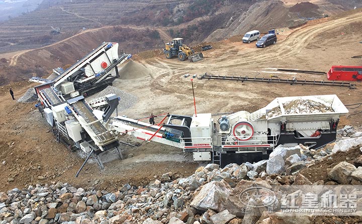 作業直接有效的移動石子機工作現場 作業直接有效的移動石子機工作現場