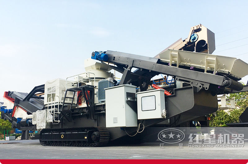 履帶式建筑垃圾破碎機：配圓錐破＋振動篩，建筑垃圾中細碎
