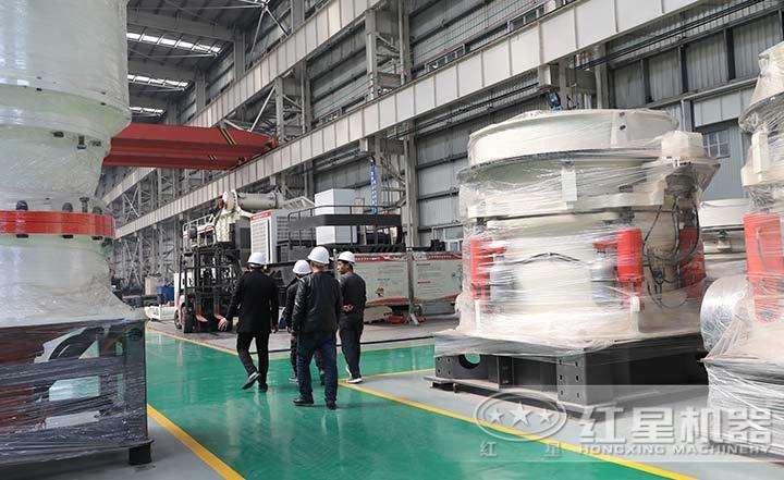 多缸液壓圓錐破碎機，自動化程度高，液壓馬達調整排料口