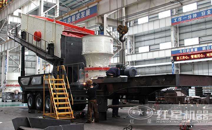 單缸圓錐移動破碎機(jī)，層壓破碎，可自動調(diào)節(jié)出料粒度