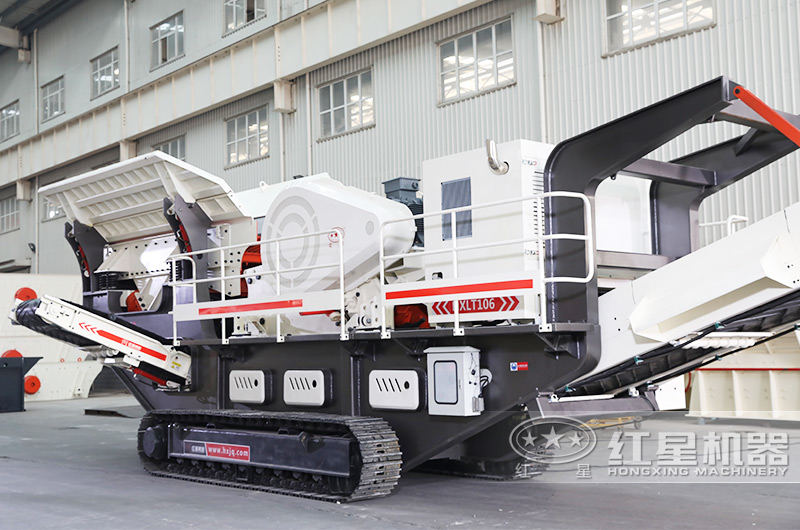 混凝土打砂履帶移動破碎站，配顎破機+給料機，粗碎專用 