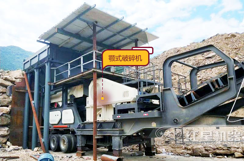輪胎式移動鄂式破碎機生產現場，投資少收益好