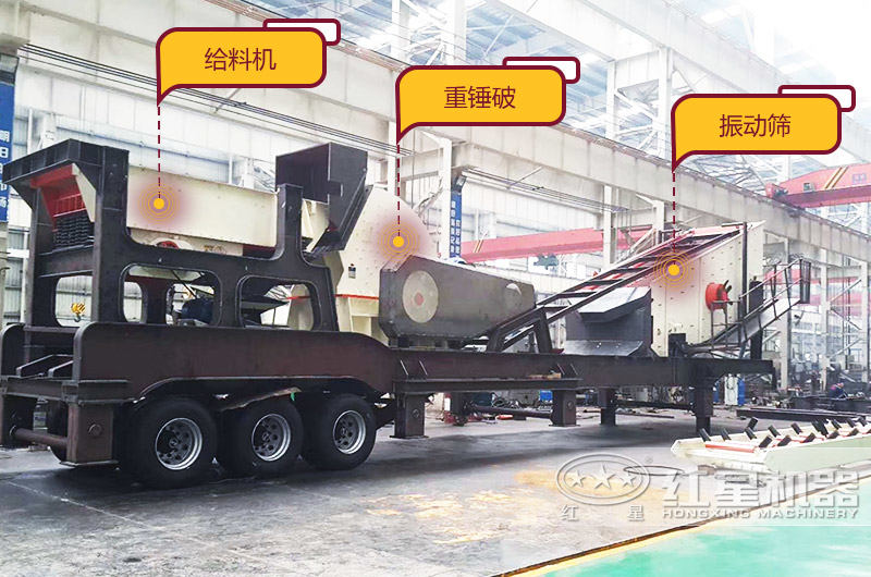 輪胎式移動煤矸石碎沙機:一機就是一條生產線 輪胎式移動煤矸石碎沙機:一機就是一條生產線